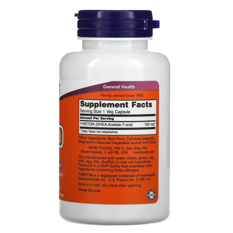 Эффективен для снижения веса Now Foods 7-keto 100mg