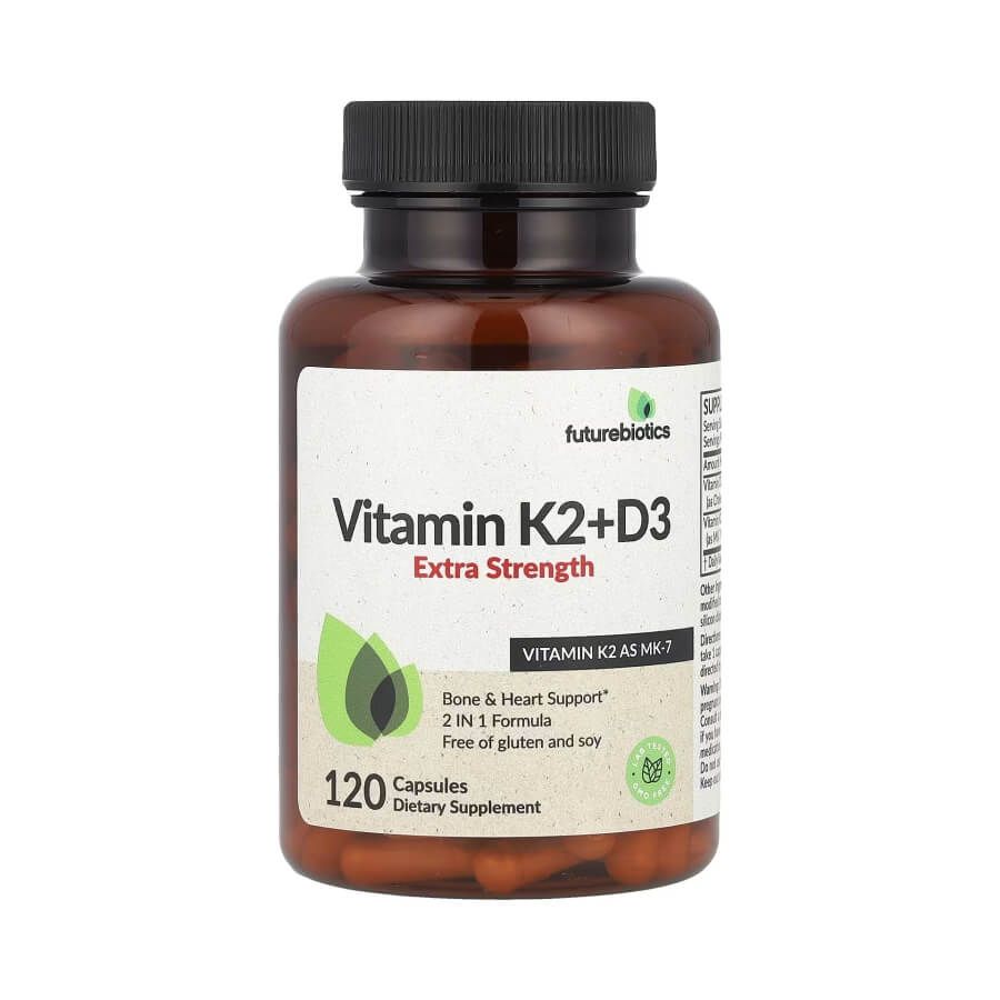 Futurebiotics, Витамин K2 + D3, с повышенной силой действия, 120 капсул
