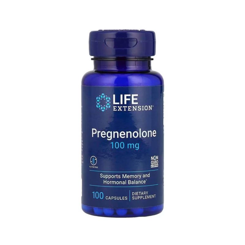 Life Extension Pregnenolone 100 мг – Поддержка памяти и гормонального баланса -100 капсул