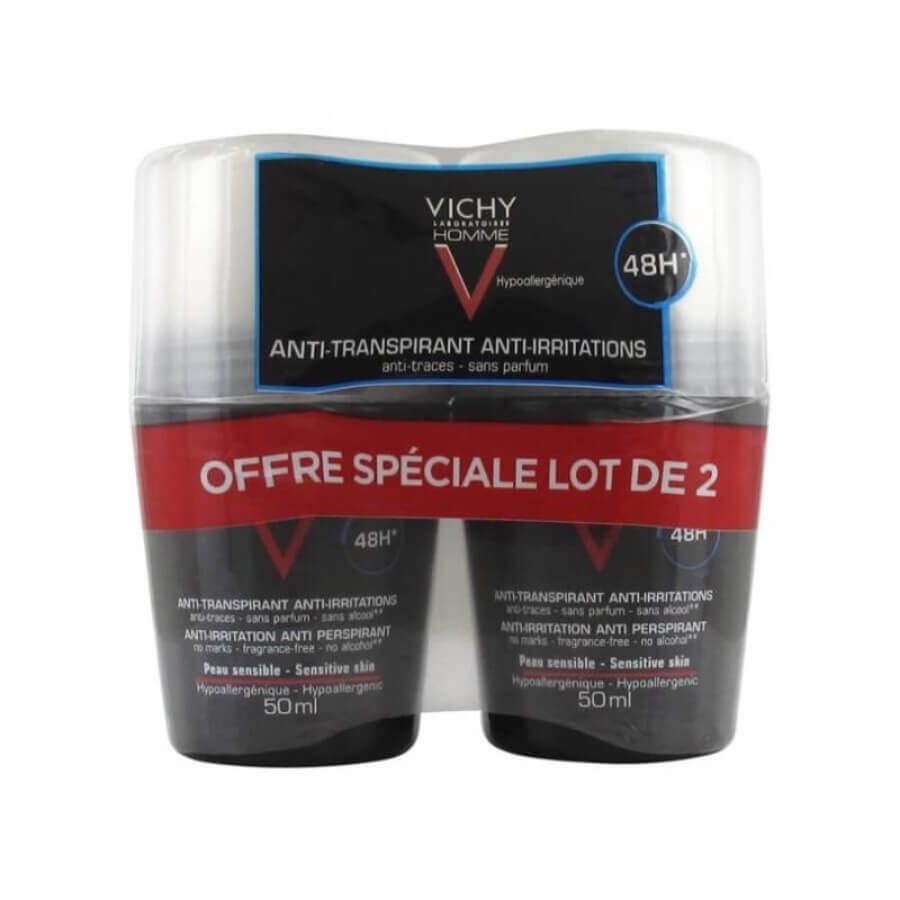 Набор мужских антиперспирантов Vichy Homme 48H (50 мл × 2 шт)