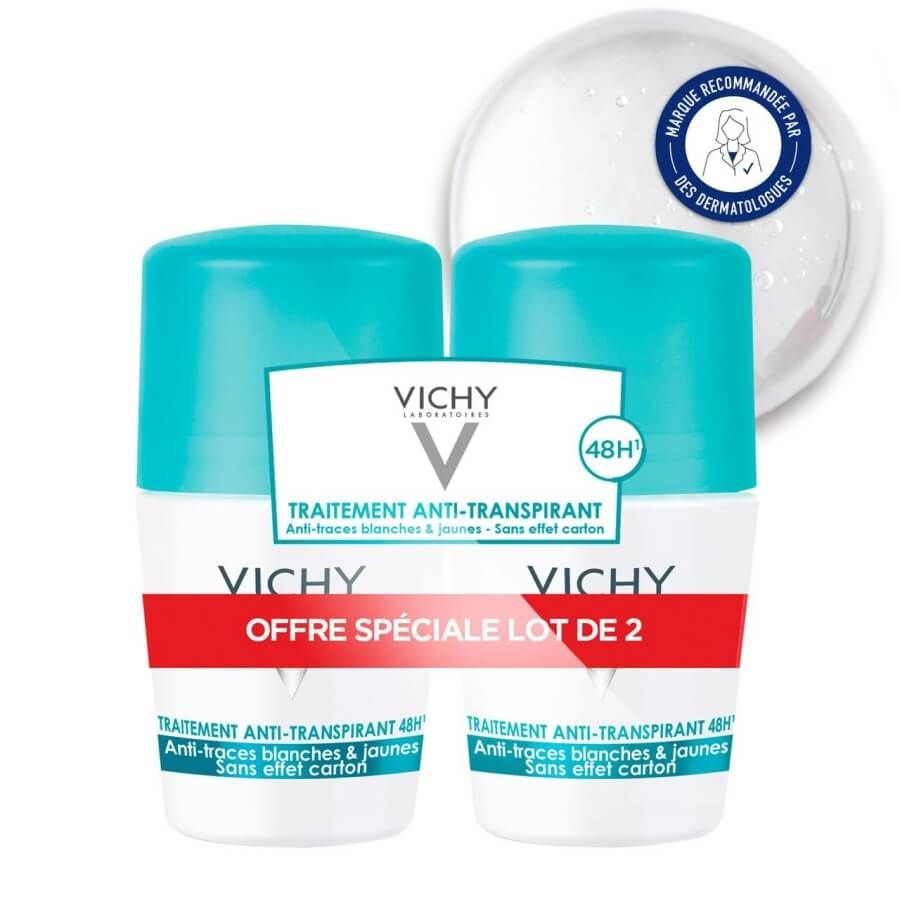 Набор женских антиперспирантов Vichy 48H Intensive Roll-On (50 мл × 2 шт)