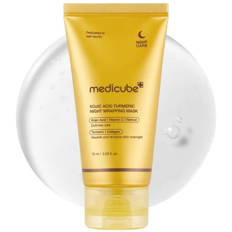 Medicube Kojic Acid Turmeric Night Wrapping Mask 75 мл — ночная маска с койевой кислотой, куркумой, витамином C и ретинолом