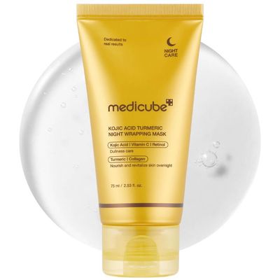 Medicube Kojic Acid Turmeric Night Wrapping Mask 75 мл — ночная маска с койевой кислотой, куркумой, витамином C и ретинолом