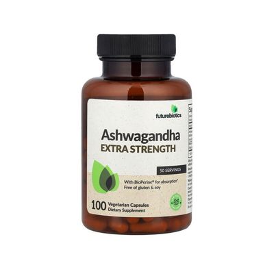 Futurebiotics Ashwagandha Extra Strength 100 капсул — ашваганда с BioPerine для снижения стресса и повышения энергии