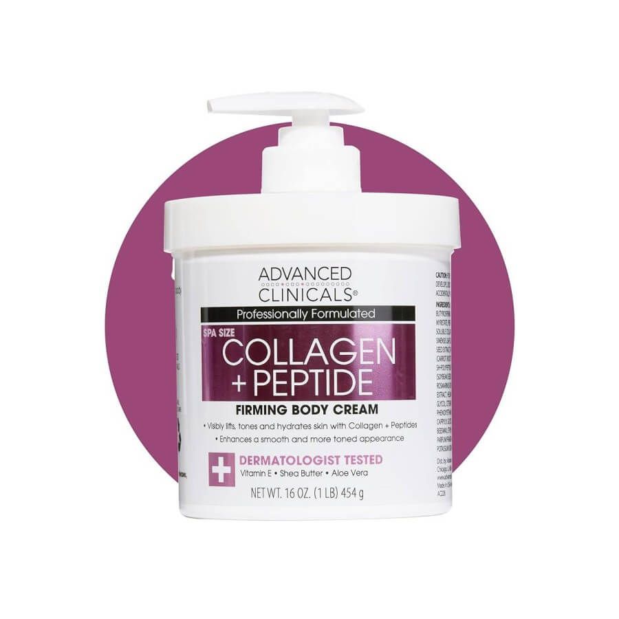 Advanced Clinicals Collagen + Peptide Firming Body Cream 454 г — крем для упругости и питания кожи