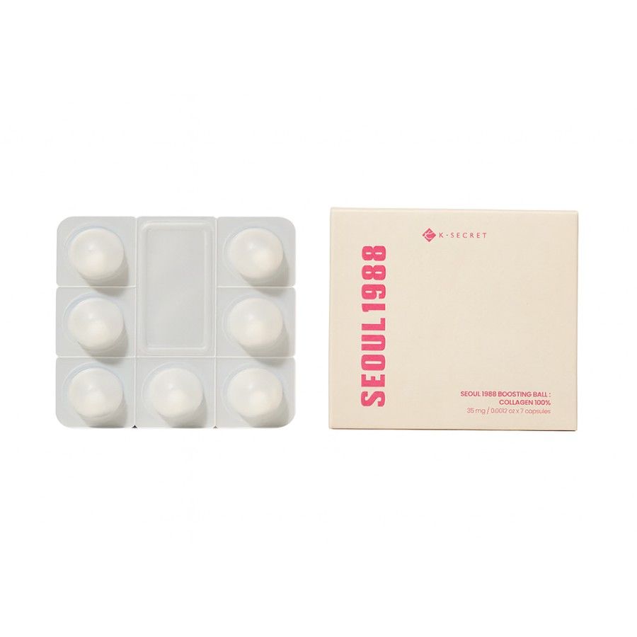 K-Secret Seoul 1988 Collagen Boosting Ball 100% — капсулы с коллагеном для лица и кожи, антивозрастной уход, упругость и сиян