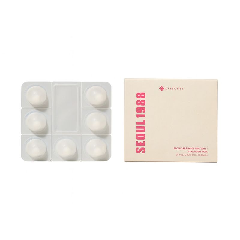 K-Secret Seoul 1988 Collagen Boosting Ball 100% — капсулы с коллагеном для лица и кожи, антивозрастной уход, упругость и сиян