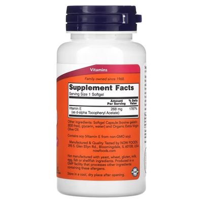 ​NOW Foods E-400 — витамин E с усиленной антиоксидантной формулой