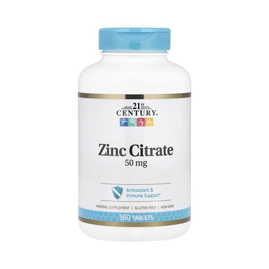 21st Century Zinc Citrate – Мощная поддержка иммунитета, кожи и гормонального баланса