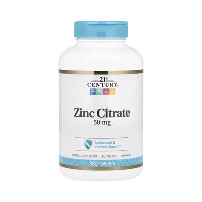 21st Century Zinc Citrate – Мощная поддержка иммунитета, кожи и гормонального баланса 21st Century Zinc Citrate – Мощная поддержка иммунитета, кожи и гормонального баланса