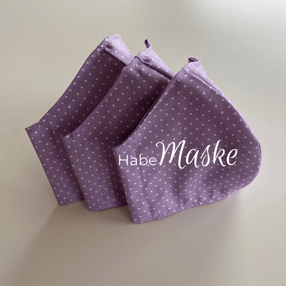 HabeMaske Punkte, lila/weiß