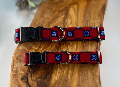Red And Blue Dog Collar