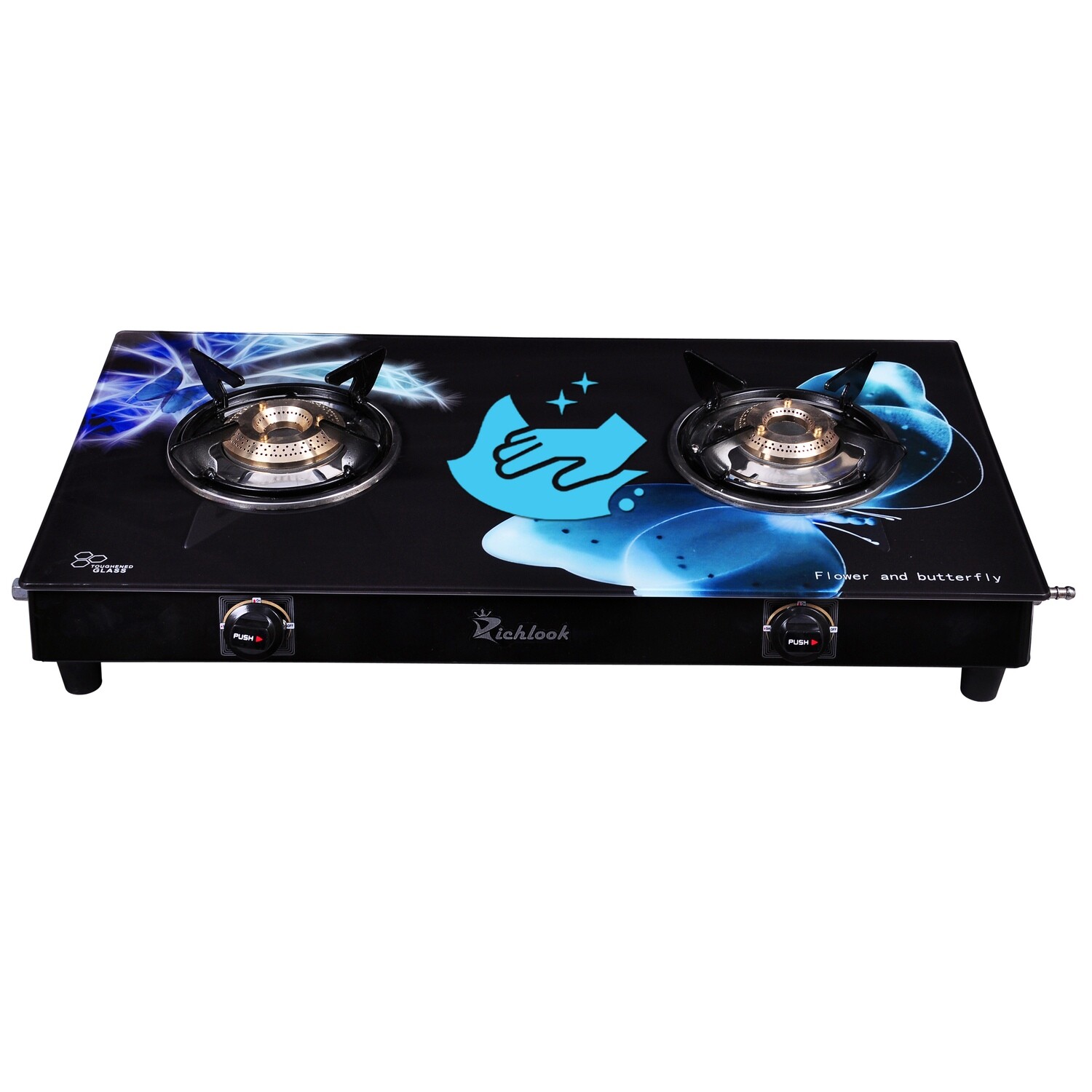 Siddhi Laxmi 2 Br Glass Stove (Jumbo burner) with 5 years warranty