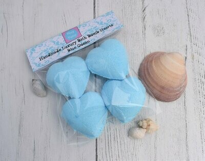 Blue Ocean Bag of Bath Bomb Hearts