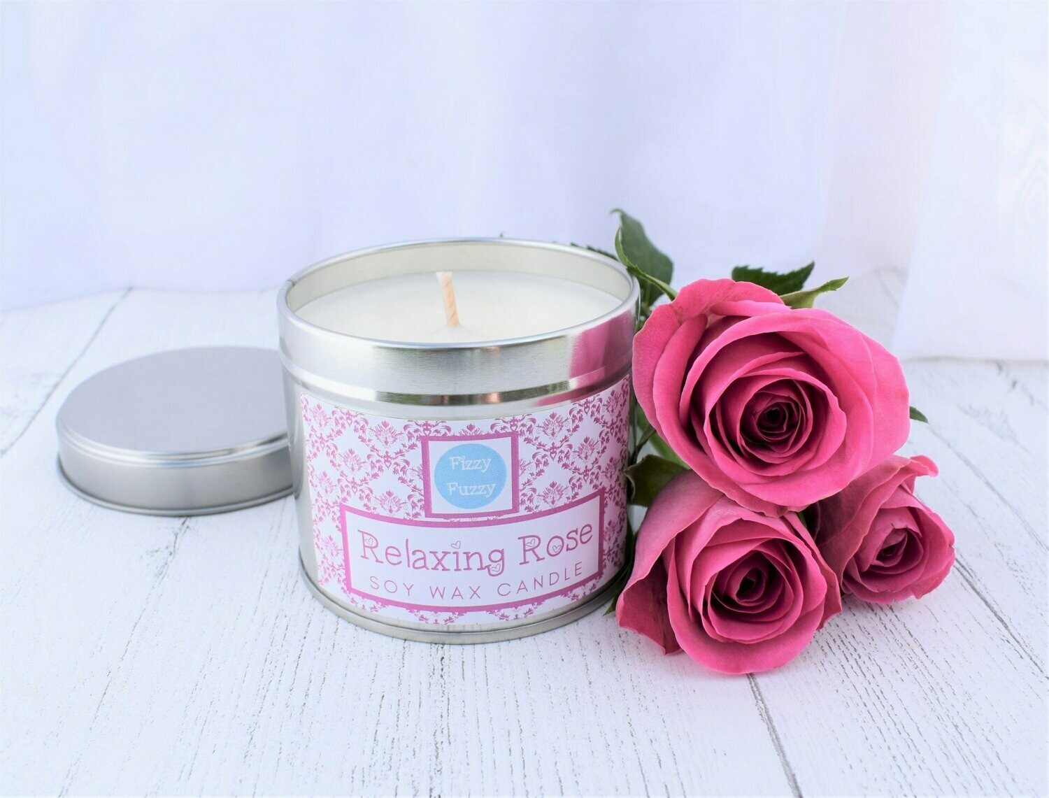 Relaxing Rose Luxury Soy Wax Tin Candle