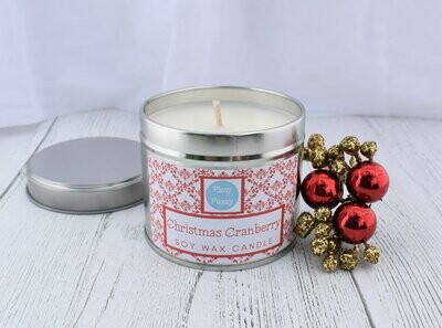 Christmas Cranberry Luxury Soy Wax Tin Candle