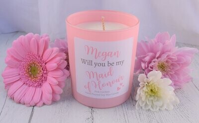 Personalised Maid of Honour Candle