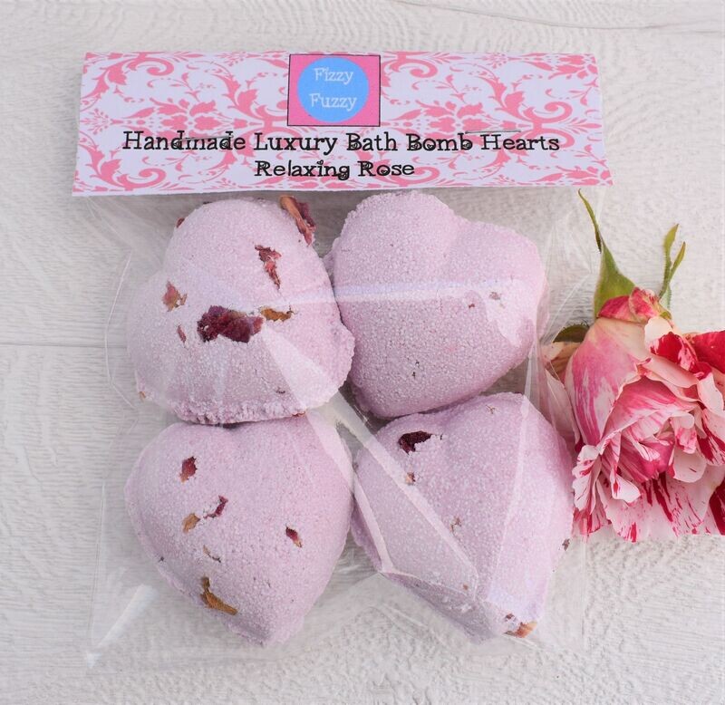 Relaxing Rose Bag of Bath Bomb Hearts