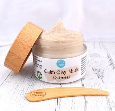 Face Mask | Calm Clay Mask | Oatmeal | Non drying | Vegan | Plastic Free. By Fizzy Fuzzy.