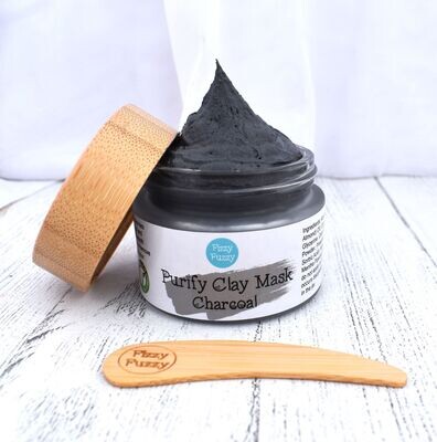 Face Mask | Purify Clay Mask | Charcoal | Non drying | Vegan | Plastic Free. By Fizzy Fuzzy.