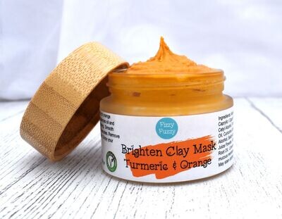 Face Mask | Brighten Clay Mask | Turmeric & Orange | Non drying | Vegan | Plastic Free. By Fizzy Fuzzy.