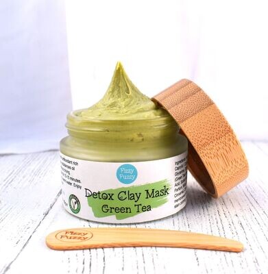 Face Mask | Detox Clay Mask | Green Tea | Non drying | Vegan | Plastic Free. By Fizzy Fuzzy.