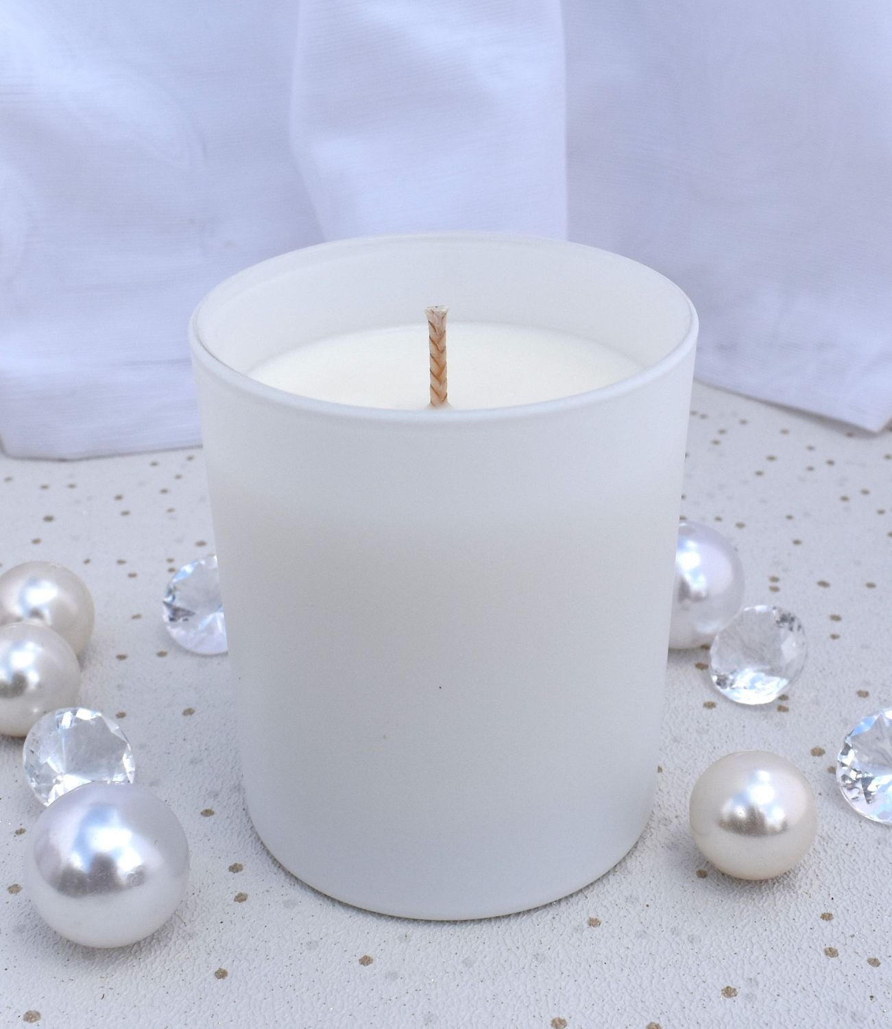 White Christmas Fragrance Luxury Soy Wax Candle in box. 35 hour burn.