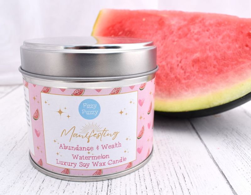 Manifesting Abundance & Wealth - Watermelon Luxury Soy Wax Candle