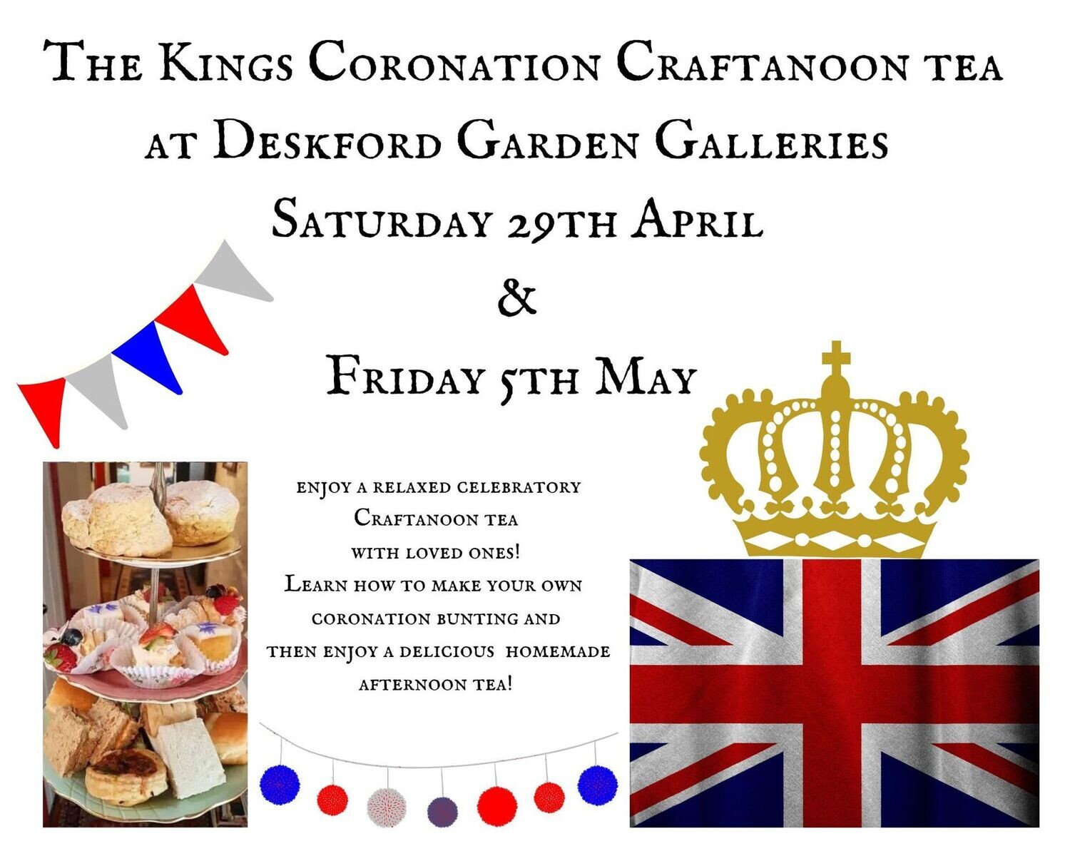The Kings Coronation Craftanoon tea at Deskford Garden Galleries