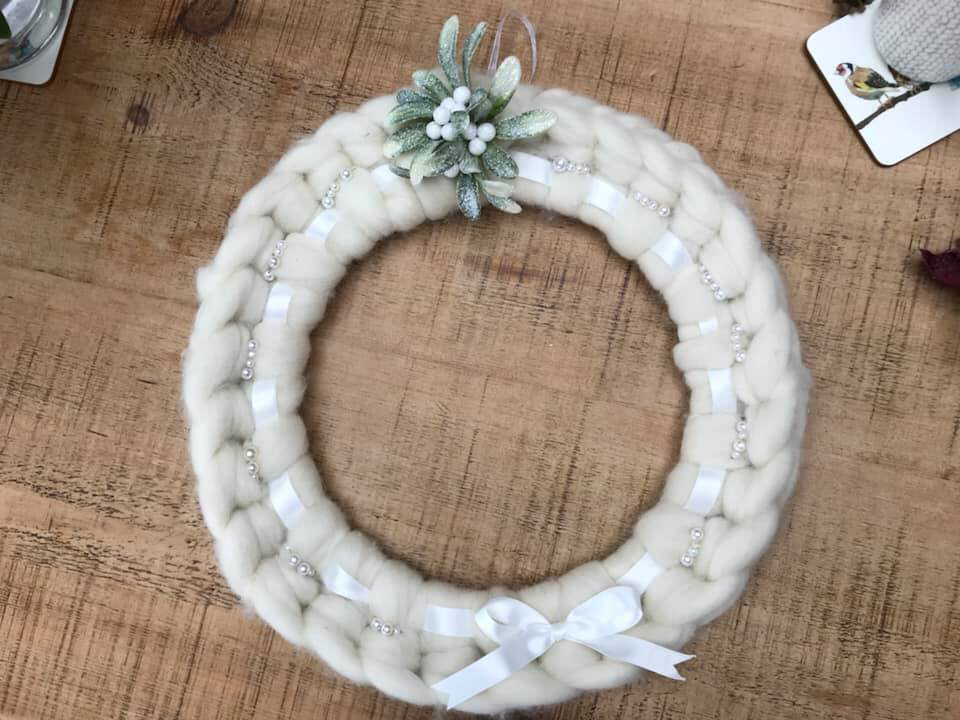 Beginners Chunky knit Christmas Wreath Workshop at Johnstons of Elgin