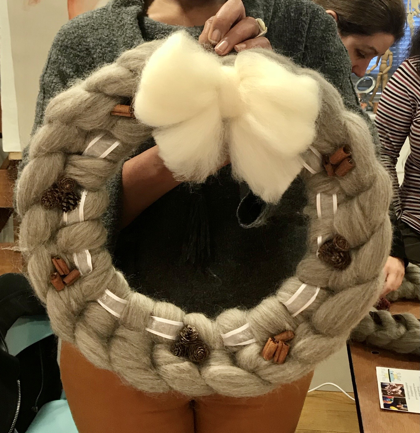 Beginners Chunky knit Christmas Wreath at The Square Deal, Huntly