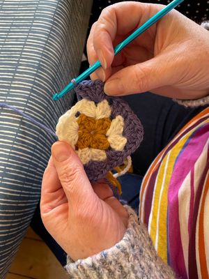 Beginners Crochet - learn how to make granny squares at Brodie castle, Forres