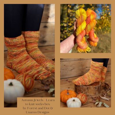 Autumn Jewels Learn To Knit Socks Box Autumn Jewels Learn To Knit Socks Box