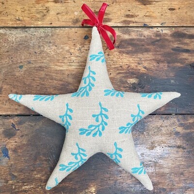 Christmas Star Decoration - Frond
Jade on rustic linen