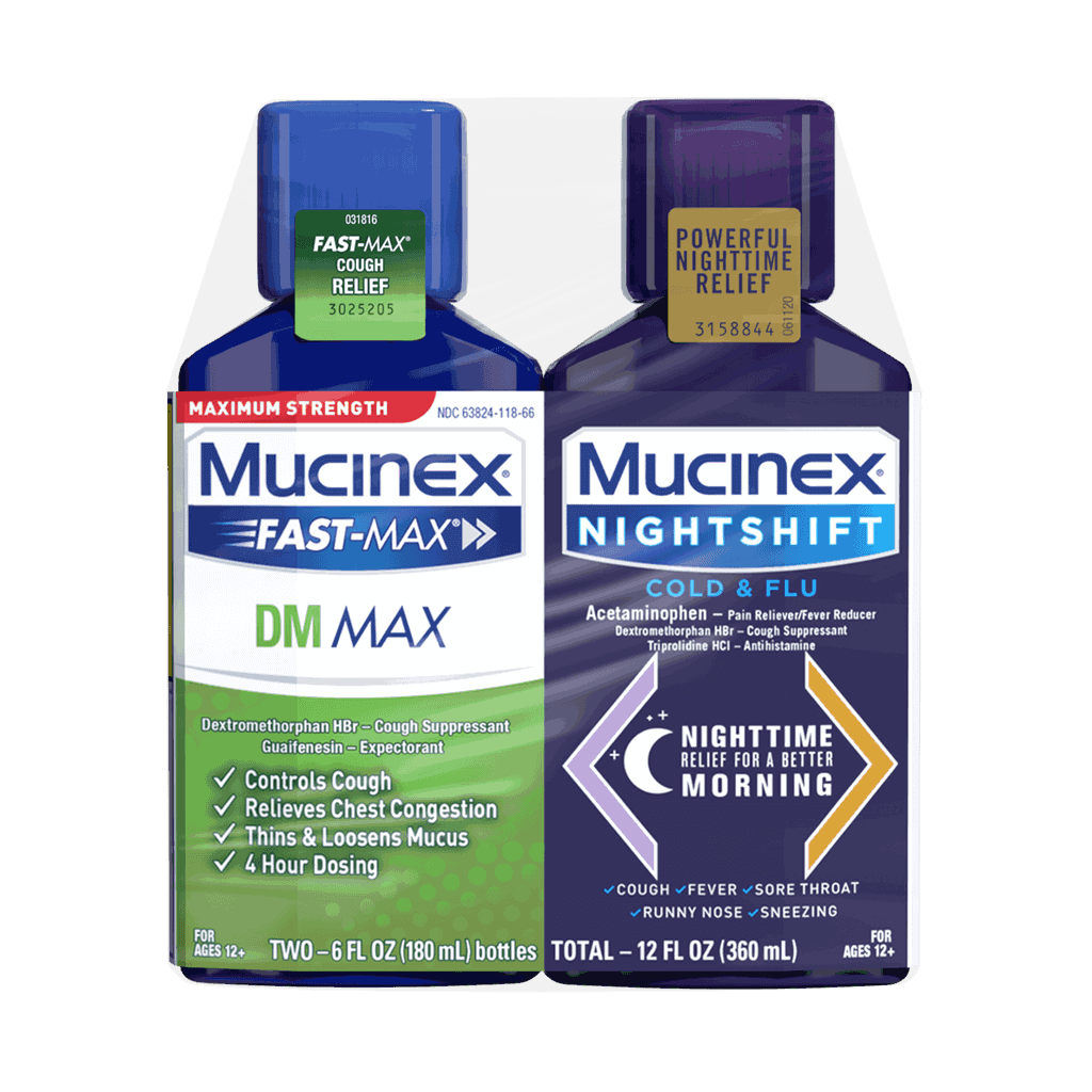 Mucinex Fast-Max Severe Congestion and Cough and Nighttime Cold and Flu Liquid, 2 Count, 6 fl oz Each Mucinex Fast-Max Severe Congestion and Cough and Nighttime Cold and Flu Liquid, 2 Count, 6 fl oz Each