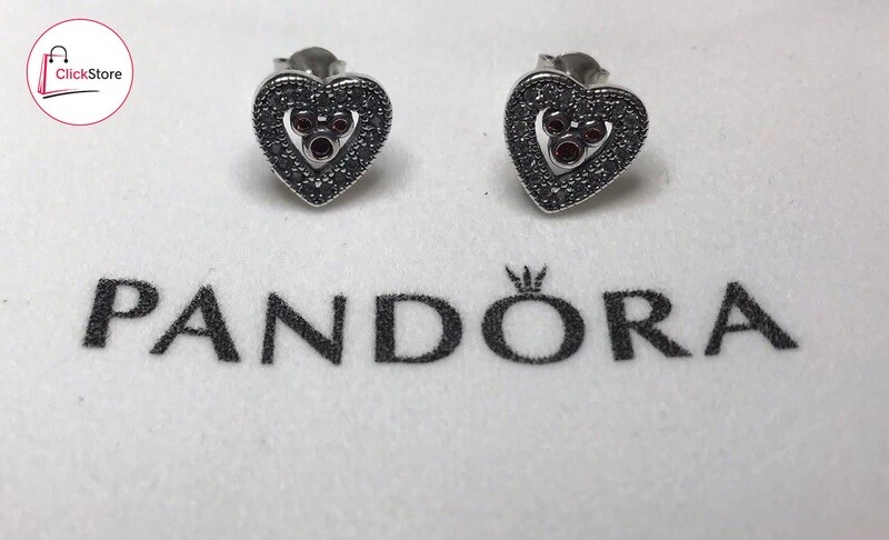 Aretes  Plata  - Corazón 3 piedras centrales