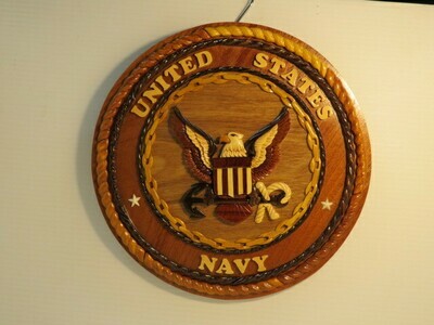 WOODEN HANCRAFTED NAVY PLAQUE