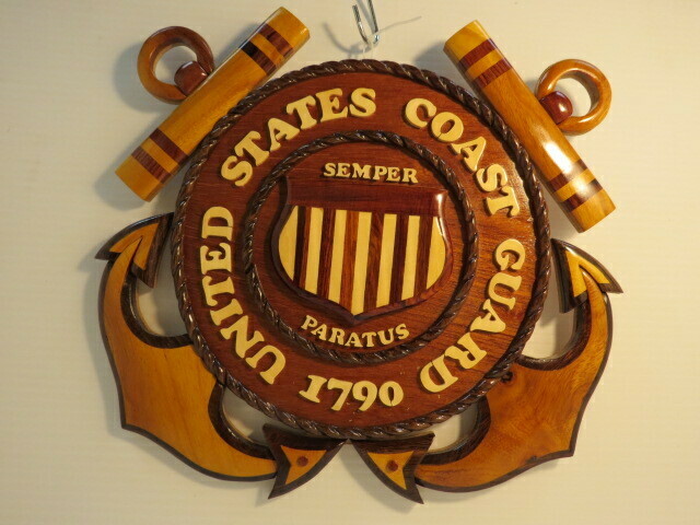INTARSIA  COASTGUARD WALL PLAQUE