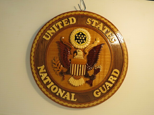 WOODEN INTARSIA NATIONAL GUARD LOGOS
