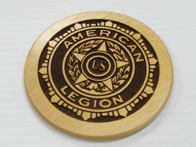 WOODEN MILITARY AMERICAN LEGION COASTERS