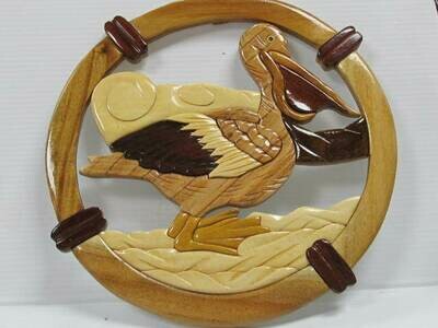 INTARSIA AMERICA PELICAN WALL HANGER