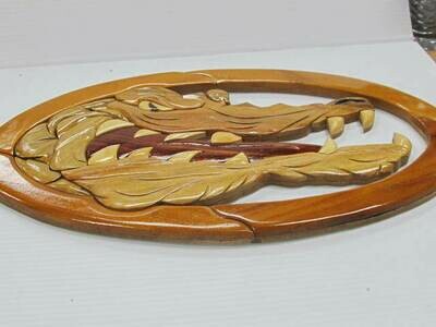FLORIDA GATOR HEAD INTARSIA WALL PLAQUE