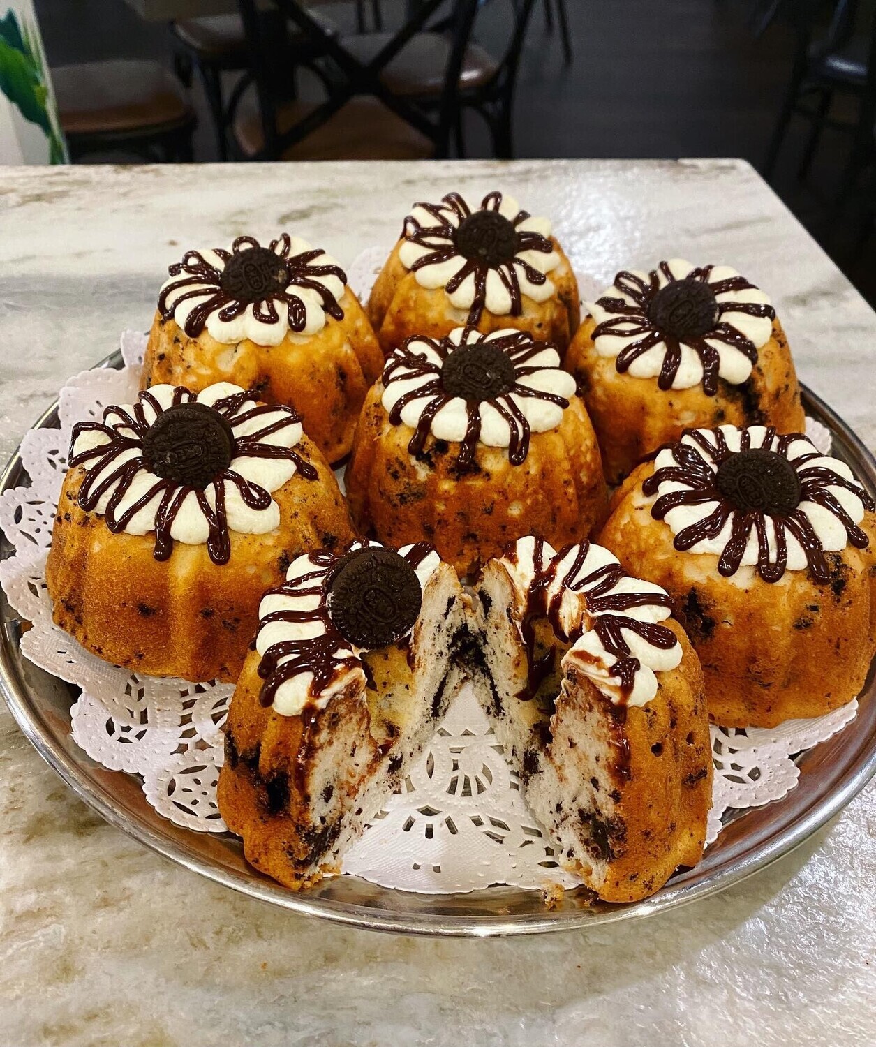 Oreo Cookie & Cream Mini Bundt Cake