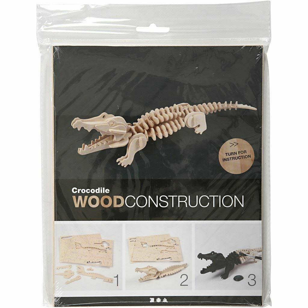 3D Wooden Construction Kit, Crocodile