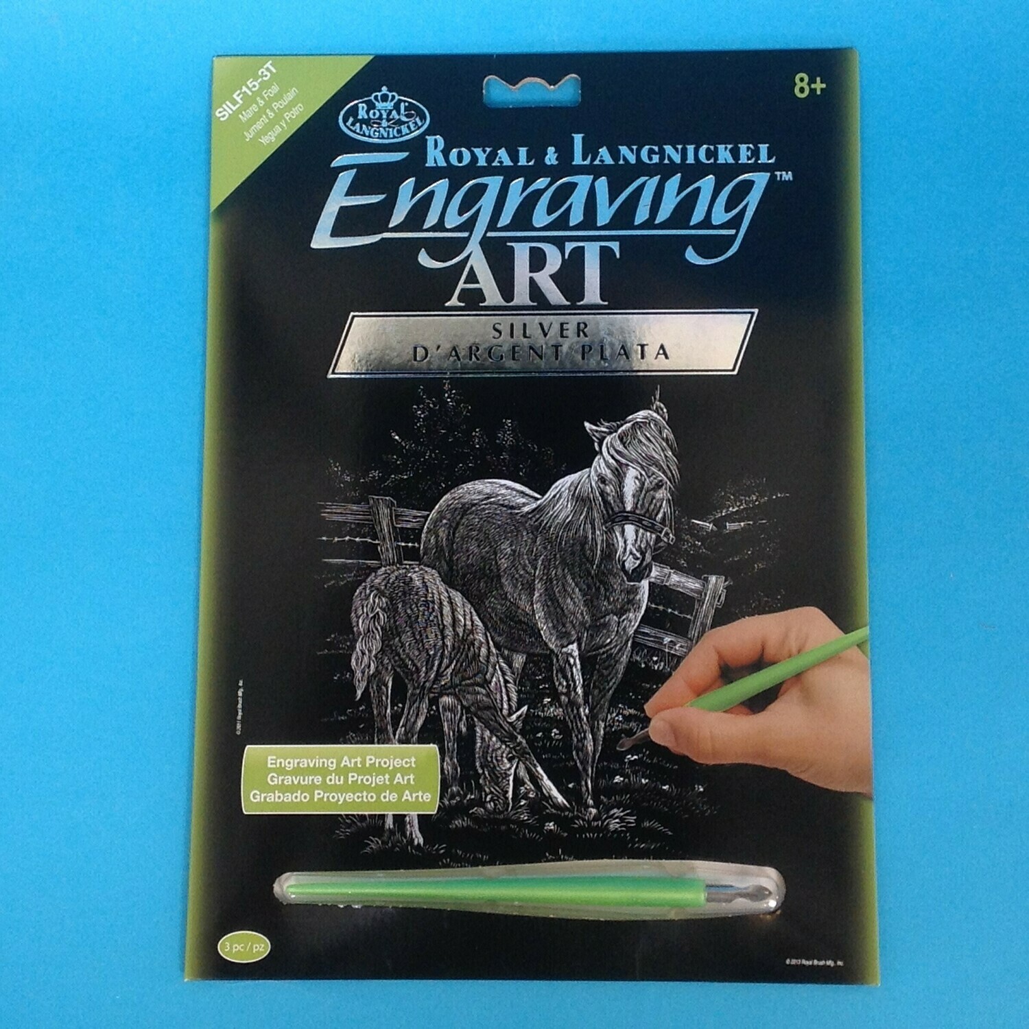 Silver Mare and Foal  Engraving Kit