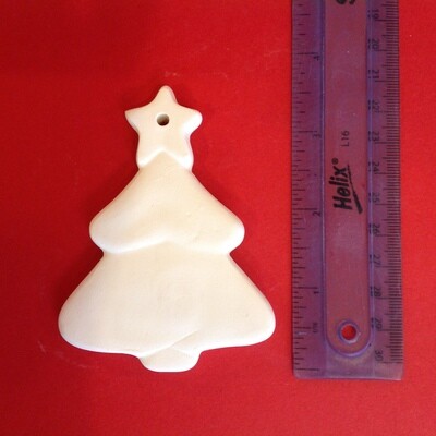 Tree flat hanging ornament (star on top, shaped)