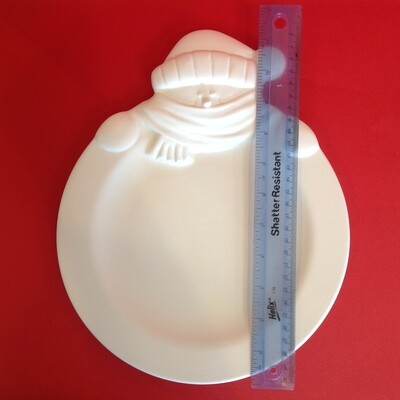 Snowman rimmed plate