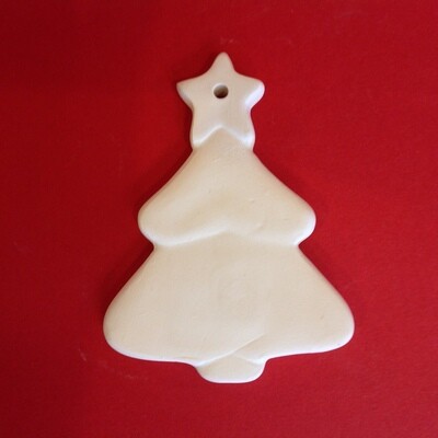 Tree flat hanging ornament (star on top, shaped)