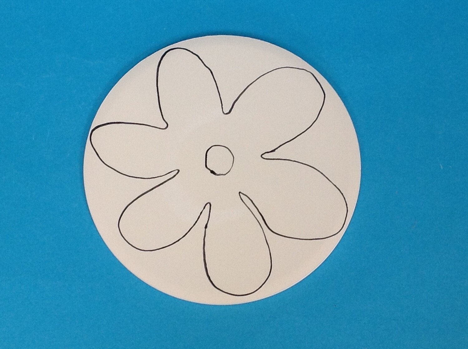 Tile round, 6&quot; diameter - big flower