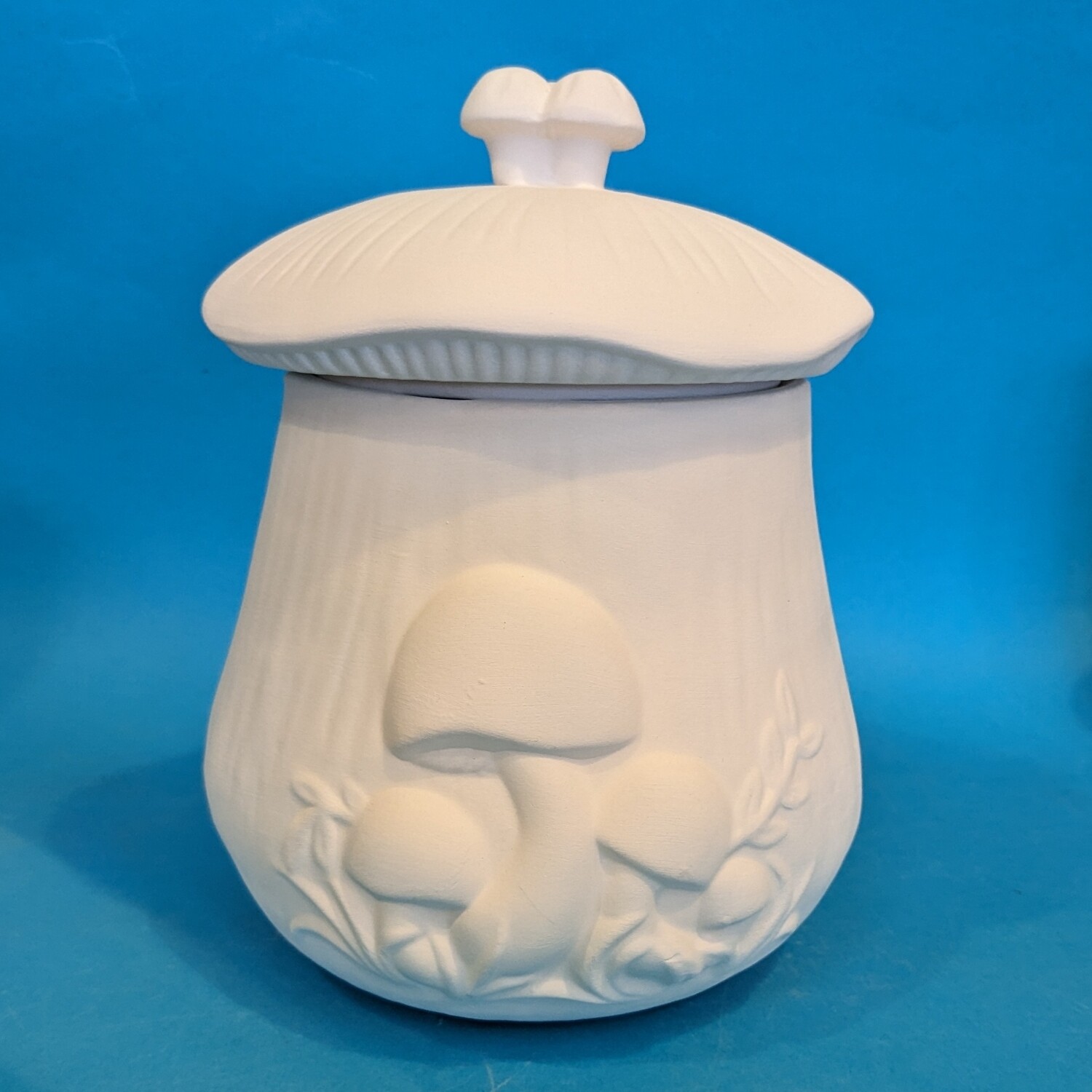 Pot with lid - large with mushrooms